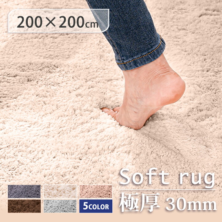楽天市場】☆楽天1位受賞☆【密度x3倍！極厚30mm】ふわふわ ラグ 