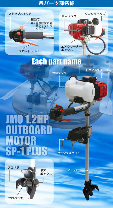 楽天市場】【楽天ランキング1位獲得！】ジェイモ(JMO) 1.2馬力船外機 