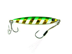 ジーク(Zeake) Rサーディン(R-SARDINE) 30g RS010 ゼブラグローグリーンゴールド 80mm 低比重 スローフォール ルアー ハードルアー メタルジグ ジグ ジギング ショアジギング オフショア タチウオ 太刀魚 シーバス 青物 ヒラメ マゴチ ロックフィッシュ ゲームフィッシング