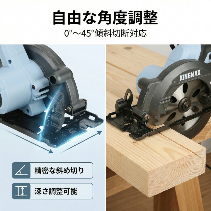 楽天市場】KINGMAX 丸のこ マキタ18v互換 充電式マルノコ 最大切込み深 