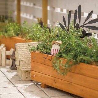 鉢プランターポット天然木ガーデニング菜園寄せ植えタカショー/ウッドテラスプランターナチュラル120/B
