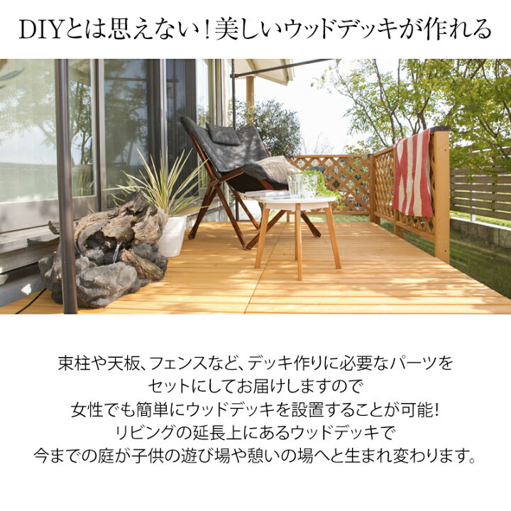 楽天市場 デッキ 天然 木 ウッド セット Diy テラス 床 庭 ガーデン タカショー システムデッキ 1 0坪 ナチュラル D 青山ガーデン