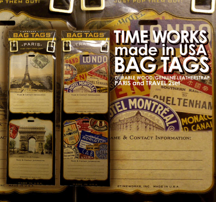 楽天市場】バッグタグ〔TIME WORKS〕 madeinUSA BAGTAGS ラゲッジタグ