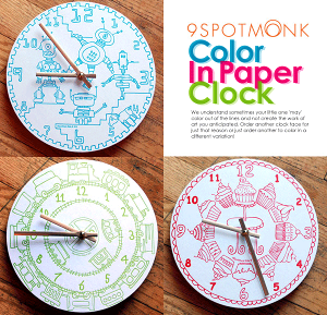 �h��G���o�����Ⴄ�|�����v Color In Paper Clock �k9SpotMonk�l�N���b�N �v���[���g�ɂ��z ��������