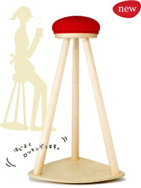 旭川のクラフト工房 cosine(コサイン)赤い帽子のキッチンスツール　ST-10CM 木製 椅子 スツール 国産（日本製） いす(イス) 送料無料 【旭川家具】