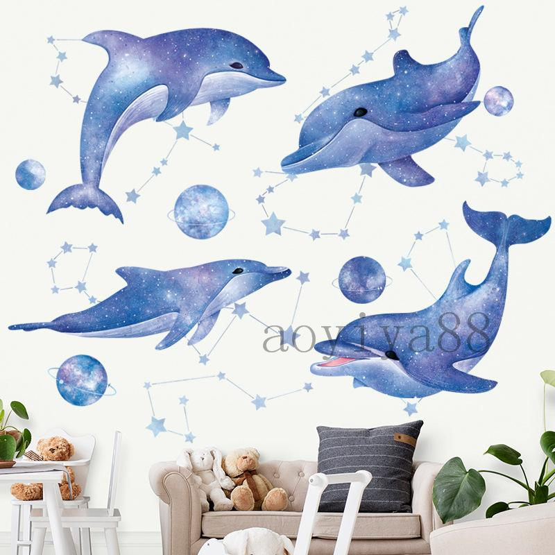 海の精霊 2020 新作 鯨 ウォールステッカー トラスト 剥がして貼る 可愛い 部屋飾り 童心守り 壁装飾 はがせる 壁紙