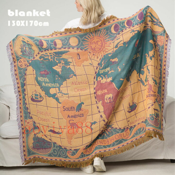 楽天市場】世界地図 面白い blanket ブランケット タペストリー 掛け布団 保暖 冷房対策 : 青井屋