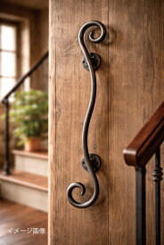 【特売品！1本のみ!】オリジナルアイアン手すり　太芯タイプ19ミリ　全長約750mm　蜜蝋仕上げ空いた時間で作りましたので通常よりお安く提供します◆縦横自由にお使いください送料は本州で2200円です※室内使用限定※返品交換不可