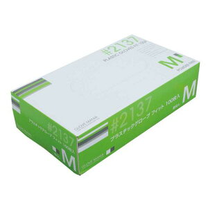 2137 プラスチックグローブフィット 粉無 M 100枚入 【3個セット販売】