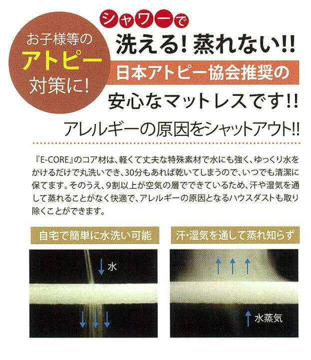 楽天市場】E-CORE高反発マットレス 厚さ3.5cm シングルサイズ コア材 
