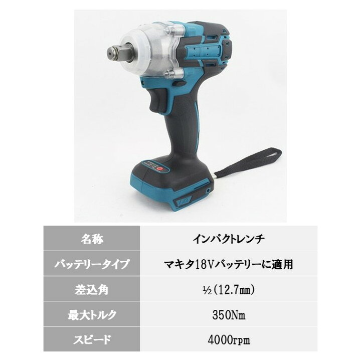 楽天市場】最新モデル 1/2 インパクトレンチ 18V ブラシレスモーター 