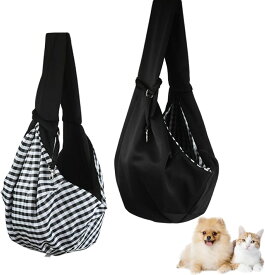 スリング ペットスリング 小型犬 ブラック ノーマル キャリーバッグ 犬 猫 抱っこひも ショルダーバッグ 可愛い 便利 安全 6キロ フック付き 抱っこバッグ