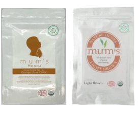 マムズヘナのオレンジ 1袋 とライトブラウン 1袋のお得なセットです。【追跡可能メール便送料無料】【T10】【SQ】