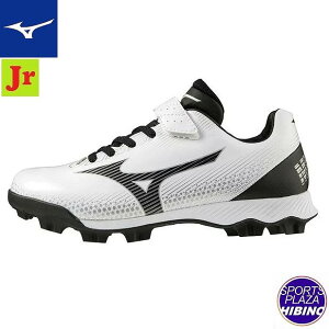 ミズノ(mizuno) 野球 WAVE LIGHTREVO Jr. ウエーブライトレボ ポイントスパイク ジュニア 3E相当 ホワイト×ブラック 11GP222290