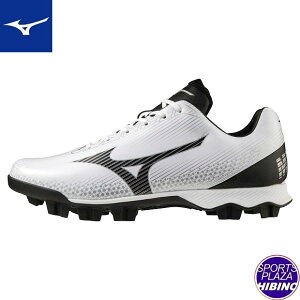 ミズノ(mizuno) 野球 WAVE LIGHTREVO ウエーブライトレボ ポイントスパイク シューズ 3E相当 ホワイト×ブラック 11GP222190