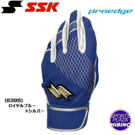 【クロネコゆうパケットOK】エスエスケイ(ssk) 野球 プロエッジ バッティンググローブ シングルバンド 手袋 両手用 (22ss) ロイヤルブルー×シルバー EBG6003WF-6395【ss2309】