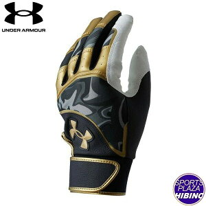 【特別価格】【ネコポスOK】アンダーアーマー(UnderArmour) 野球 UAクリーンアップ バッティンググローブ 両手用 (23ss) 手袋 ブラック×ゴールド 1378249-001【SS2509】【BBsale】