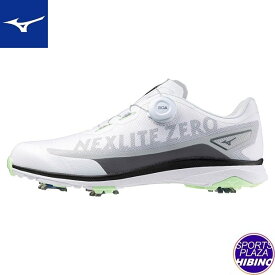 ミズノ(mizuno) ゴルフシューズ Nexlite ZEROLG Boa ネクスライト ゼロIG ボア (23aw) オフホワイト×ライム 51GM238035【sale】【SS2512】