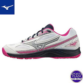 ミズノ(mizuno) テニスシューズ BREAK SHOT 4 OC(エントリーモデル) ブレイクショット (23ss) クレー・砂入り人工芝コート用 ホワイト×ネイビー×ピンク 61GB234160【TNsale】【SS251250】
