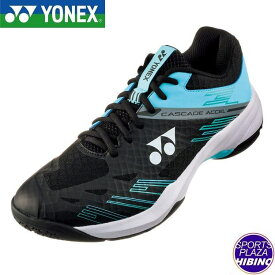 ヨネックス(yonex) バドミントンシューズ パワークッションカスケードアクセルワイド (25ss) ブラック/アイスブルー SHBCA1W-381