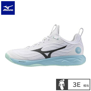 �~�Y�m(mizuno) �o���[�{�[���V���[�Y WAVE LUMIOUS ELITE WIDE �E�G�[�u���~�i�X �G���[�g ���C�h (26aw) �z���C�g×�u���b�N×�u���[ V1GA262183