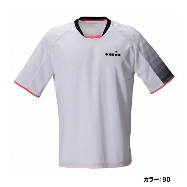 【高価値】 ディアドラ(diadora) コンペティションシャツ シャツ メンズ (20ss) ホワイト 吸汗速乾 UV dtg0330-90【SS2206】 Tシャツ