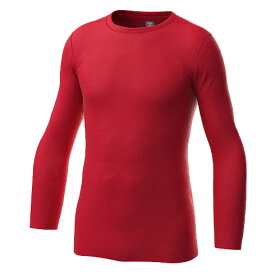 【クロネコゆうパケットOK】ヒュンメル(hummel) サッカー アンダーウエア あったか丸首インナーシャツ 男性用 長袖 下着 クルーネック メンズ (23aw) レッド HAP5157C-20【SCsale】【SS2512】