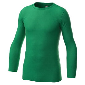 【クロネコゆうパケットOK】ヒュンメル(hummel) サッカー アンダーウエア あったか丸首インナーシャツ 男性用 長袖 下着 クルーネック メンズ (23aw) グリーン HAP5157C-551【SCsale】【SS2512】