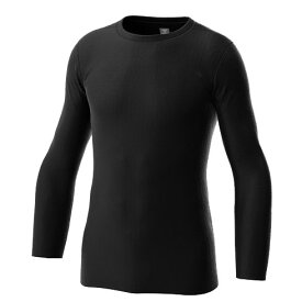 【クロネコゆうパケットOK】ヒュンメル(hummel) サッカー アンダーウエア あったか丸首インナーシャツ 男性用 長袖 下着 クルーネック メンズ (23aw) ブラック HAP5157C-90【SCsale】【SS2512】