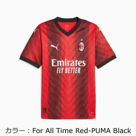プーマ(puma) メンズ ACミラン 2023-24 ホーム レプリカ ユニフォーム シャツ (23aw) For All Time Red-PUMA Black 770383-01