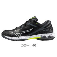 ミズノ(mizuno) バドミントンシューズ ウエーブクロー3 WIDE (24ss) ユニセックス ブラック×ホワイト×…