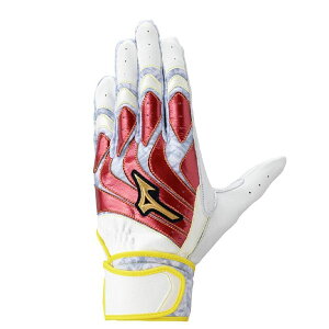 ミズノ (MIZUNO) 野球 手袋 バッティンググローブ ミズノプロ モーションアークUF 両手用 (25aw) レッドxホワイトxイエロー 23-26cm 1EJEA55862