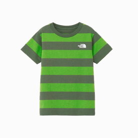 ザ・ノース・フェイス (THE NORTH FACE) アウトドア 半袖Tシャツ ショートスリーブフィールドボーダーティー ジュニア (25ss) グリーン 140-160 NTJ32542-PE