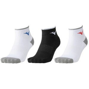 �~�Y�m (MIZUNO) �e�j�X�A�N�Z�T���[ �C�� �V���[�g�\�b�N�X 3���g (26ss) �z���C�g �u���b�N 22-28cm 62JX6Z1099