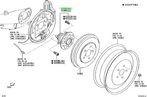 TOYOTA (g^) i HUB & BEARING ASSY RR AXLEANX nu & xAOASSY RHi 42410-B1070