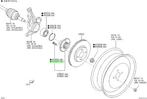 TOYOTA (�g���^) �������i HUB SUB-ASSY FR AXLE�t�����g�A�N�X�� �n�u RH�i�� 43502-B1050