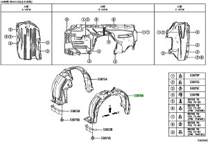TOYOTA (g^) i LINER FR FENDER LHtgtF_ Ci LHi 53876-30270