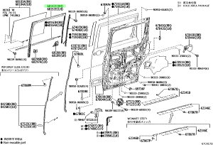 TOYOTA (g^) i RUN SLIDE DOOR GLASS RHXChhAKX  RHi 68142-28140