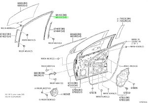TOYOTA (g^) i RUN FR DOOR GLASS LHtghAKX  LHi 68151-K0010