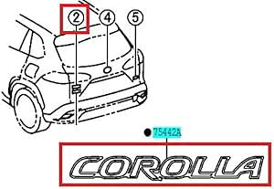 TOYOTA (g^) i PLATE LUGGAGE COMPT DOOR NAME NO.2obNhAl[ v[g NO.2i 75442-16540