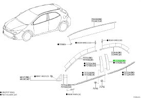 トヨタ純正 カローラスポーツ　6BA-MZEA12H リアドアウィンドウモールRH 75761-12100