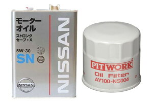 NISSAN Y GWIC XgOZ[uX EXyV SN 5W-30 w 4L KLAN6-05304 & PITWORK(sbg[N) ICGg NS004yZbgz