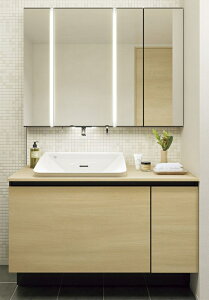 LIXILルミシスハイバックベッセルLAVFH-120L-A/JP3PK(カウンター・ベースセット)MLA1-1204TVMUL-A-S/WTK(ミラー・洗面器セット)4面鏡(フェイスフルライト ・ 下部照明付)リクシル