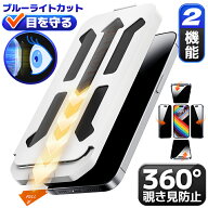 【360 覗き見防止 + ブルーライトカット 】 iPhone17 iPhone16 Pro Max ガラスフィルム iPhone17e 保護フ…