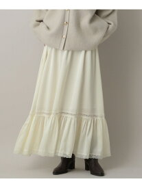 【SALE／50%OFF】レースキリカエサテンスカート A part by アパートバイ スカート ロング・マキシスカート ブラック ベージュ【RBA_E】【送料無料】[Rakuten Fashion]