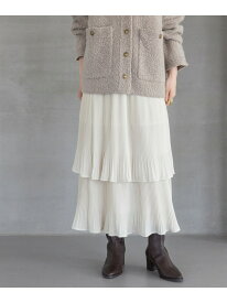 【再入荷】ホソプリーツティアードスカート A part by アパートバイ スカート ロング・マキシスカート ブラック ブラウン ホワイト ネイビー ブルー【先行予約】*【送料無料】[Rakuten Fashion]