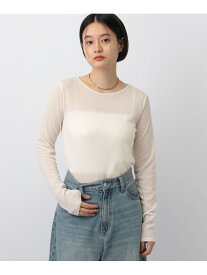 ラメリブシアー_長袖 A part by アパートバイ トップス ニット ベージュ グレー ブラック ブラウン【送料無料】[Rakuten Fashion]