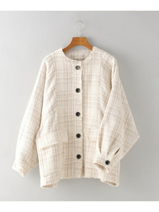 楽天市場】【SALE／35%OFF】(W)ノーカラーツイードJK apart by lowrys 