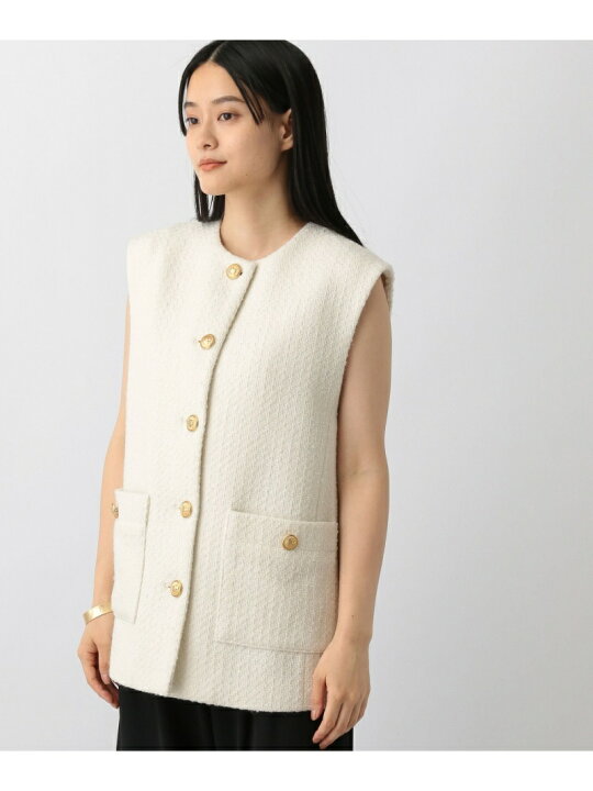 楽天市場】【SALE／16%OFF】(W)ツィードノーカラーベスト apart by 