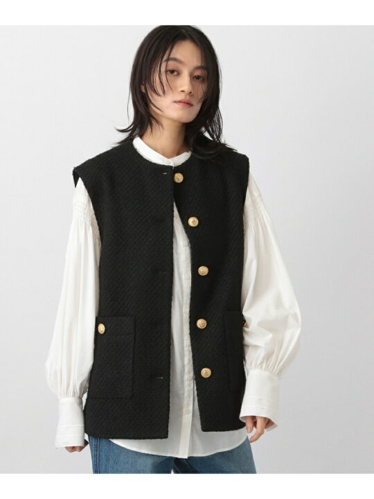 楽天市場】【SALE／16%OFF】(W)ツィードノーカラーベスト apart by 